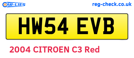 HW54EVB are the vehicle registration plates.