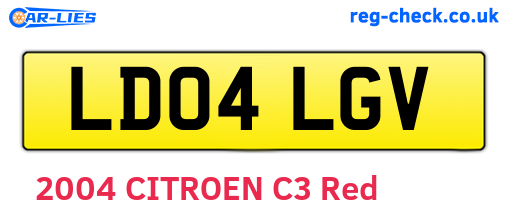 LD04LGV are the vehicle registration plates.