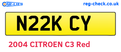 N22KCY are the vehicle registration plates.