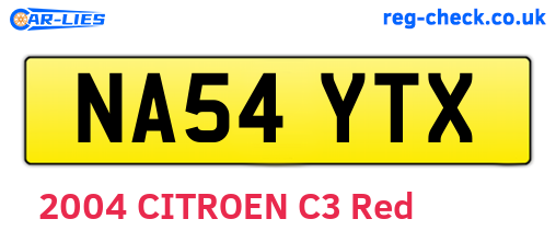 NA54YTX are the vehicle registration plates.