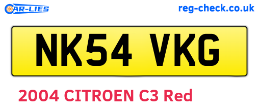 NK54VKG are the vehicle registration plates.
