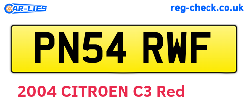 PN54RWF are the vehicle registration plates.