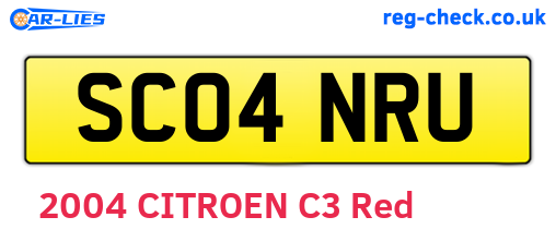 SC04NRU are the vehicle registration plates.