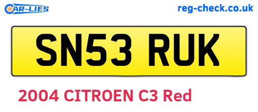 SN53RUK are the vehicle registration plates.