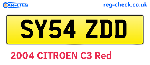 SY54ZDD are the vehicle registration plates.