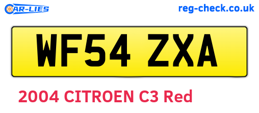 WF54ZXA are the vehicle registration plates.