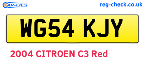 WG54KJY are the vehicle registration plates.