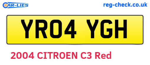 YR04YGH are the vehicle registration plates.