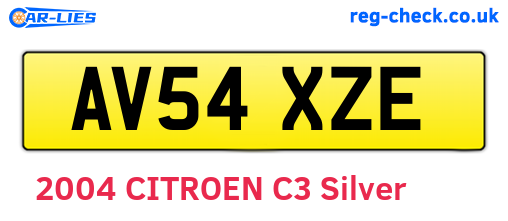 AV54XZE are the vehicle registration plates.