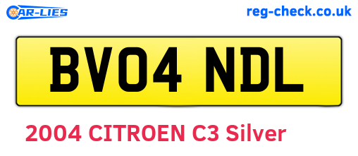 BV04NDL are the vehicle registration plates.