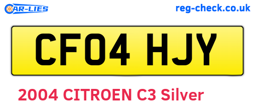 CF04HJY are the vehicle registration plates.