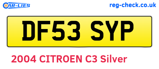 DF53SYP are the vehicle registration plates.