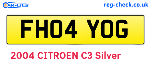 FH04YOG are the vehicle registration plates.