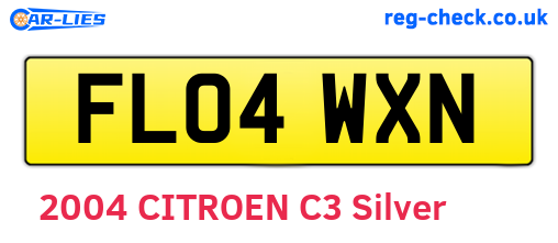 FL04WXN are the vehicle registration plates.