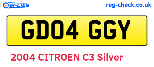 GD04GGY are the vehicle registration plates.