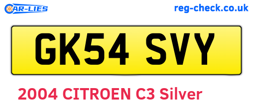 GK54SVY are the vehicle registration plates.