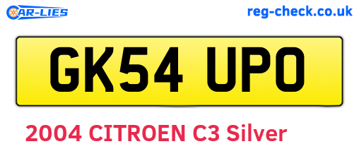 GK54UPO are the vehicle registration plates.