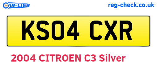 KS04CXR are the vehicle registration plates.