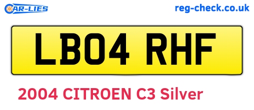 LB04RHF are the vehicle registration plates.