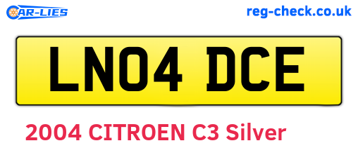 LN04DCE are the vehicle registration plates.