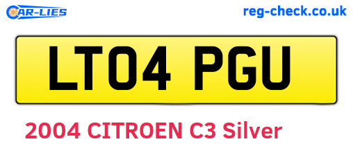 LT04PGU are the vehicle registration plates.