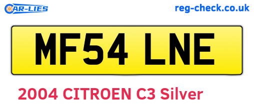 MF54LNE are the vehicle registration plates.