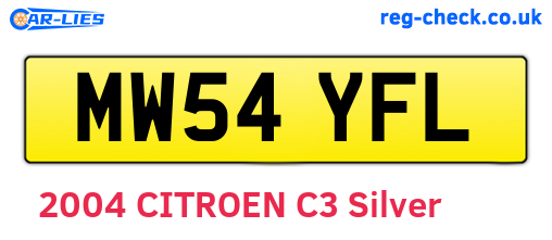 MW54YFL are the vehicle registration plates.