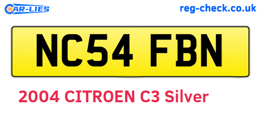 NC54FBN are the vehicle registration plates.