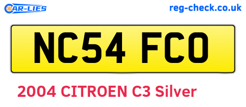 NC54FCO are the vehicle registration plates.