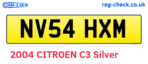 NV54HXM are the vehicle registration plates.