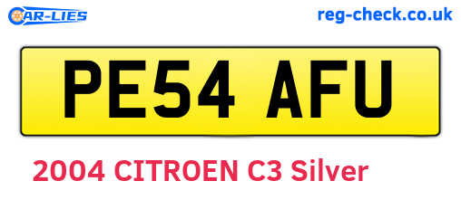 PE54AFU are the vehicle registration plates.