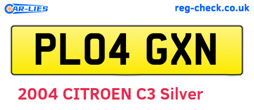 PL04GXN are the vehicle registration plates.