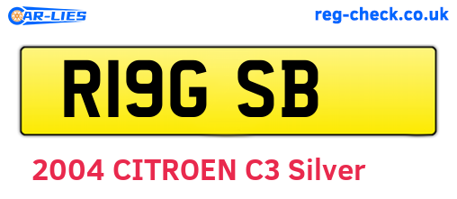 R19GSB are the vehicle registration plates.