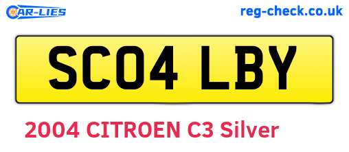 SC04LBY are the vehicle registration plates.