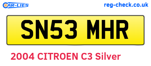 SN53MHR are the vehicle registration plates.
