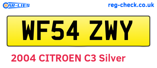WF54ZWY are the vehicle registration plates.