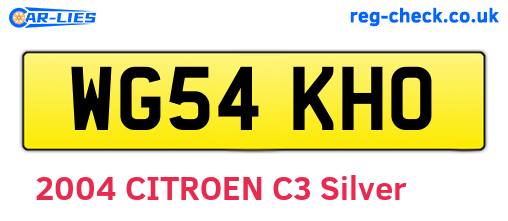 WG54KHO are the vehicle registration plates.