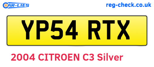 YP54RTX are the vehicle registration plates.