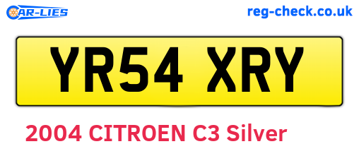 YR54XRY are the vehicle registration plates.