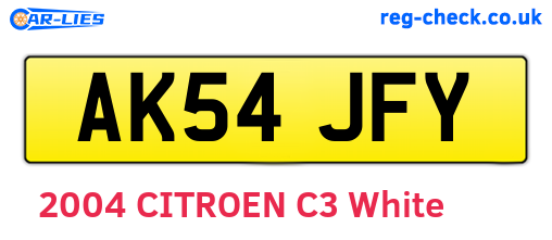 AK54JFY are the vehicle registration plates.