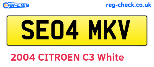 SE04MKV are the vehicle registration plates.