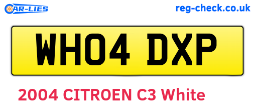 WH04DXP are the vehicle registration plates.