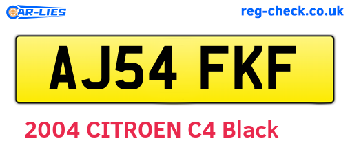 AJ54FKF are the vehicle registration plates.