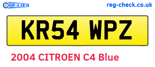 KR54WPZ are the vehicle registration plates.