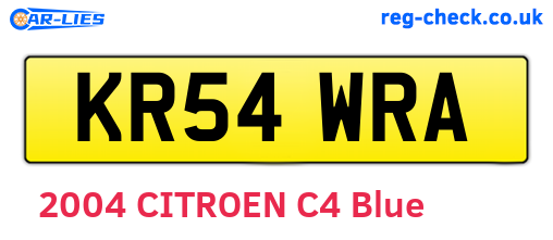 KR54WRA are the vehicle registration plates.