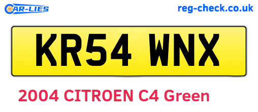 KR54WNX are the vehicle registration plates.