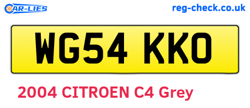 WG54KKO are the vehicle registration plates.
