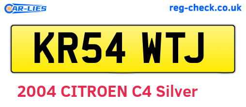 KR54WTJ are the vehicle registration plates.