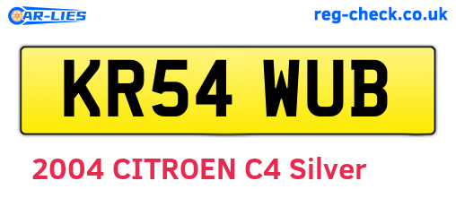 KR54WUB are the vehicle registration plates.