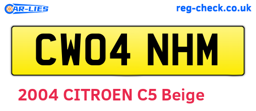 CW04NHM are the vehicle registration plates.